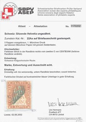 5Rp orangebraun, farbfrisch, unten angeschnitten auf kleinem ...