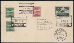 1937, Brief vom Erstflug Prag-Zürich, SLH 150.-Automatically ...