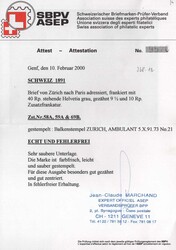 1891, 40c grau gezähnt 9 1/2 mit dekorativer Zusatzfrankatur auf ...