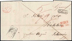 1848, Vorphilabrief von Wien nach Wohlen, div. Stempel und ...