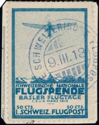1913, Vorläufer Basel auf kl. Briefstück, oben etwas gestauchte ...