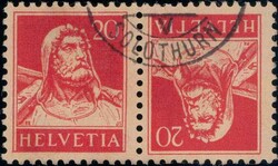 20+20c karminrot, geriffelts Papier, sauber gest., Attest/sign. ...