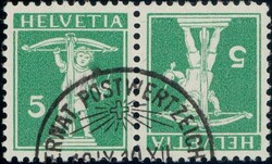 5+5c grün, Type 2, sauber gest., 490.-