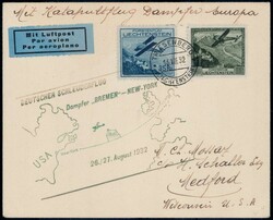 Liechtenstein Dampfer Bremen 26./27. August 1932, Brief ab ...