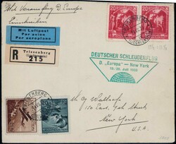 Liechtenstein Dampfer Europa 19./20. Juli 1933, Brief ab Triesenberg ...