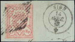 SION 1852, Type 7 ML II, farbfrisch, vollrandig auf sauberem ...