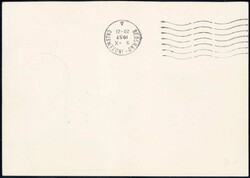 1957, Antwortkarte vom SABENA-Erstflug Brüssel-Belgrad, ...