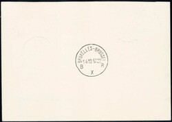 1957, Antwortkarte vom SABENA-Erstflug Brüssel-Istanbul, ...