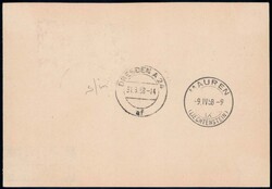 1958, Antwortkarte mit 2-Länderfrankatur vom Lufthansa-Erstflug ...