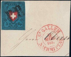 ST. GALLEN 1855, Rayon I dunkelblau, farbfrisch, voll- bis ...