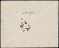 1932, 8c + 40c mit Aufdruck "CORREO AEREO" auf Brief von Barranquilla ...