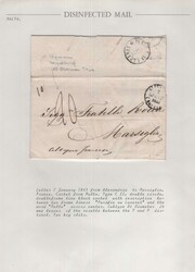 Disinfected Mail 1843, Brief mit Desinfektionsschlitzen nach ...
