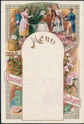 Menu, Lot von 5 Menukarten der Firma SuchardAutomatically generated ...