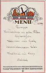 Menu, Menukarte der Firma MaggiAutomatically generated translation ...