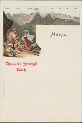 Menu, 3 unbeschriftete Menukarten der Chocolat Sprüngli ...