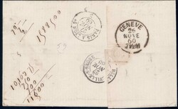 Frankreich 1860, 40Rp grün, vollrandiges Eckrandstück auf sauberem ...