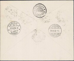1926, Flugpost zum Abschluss des Comptoir Suisse Lausanne, R-Brief ab ...