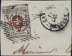 Neuenburg, farbfrisch, oben schmal- sonst breitrandig auf dekorativem ...