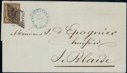 Type 14 A2/LO, farbfrisch, breitrandig auf sauberem Brief von ...