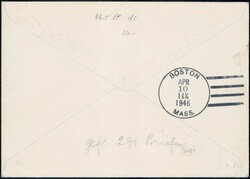 1946, Erstflug Genf-New York, seltene Verwendung ab CAMPIONE + 1Fr ...