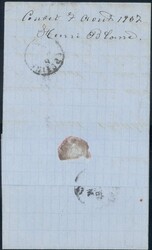 1867, 5c gelbbraun auf sauberem Brief von Couvet nach Brevine, ...