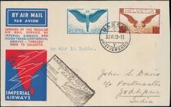 1933, Erstflug mit der Imperial Airways Karachi-Calcutta, sauberer ...