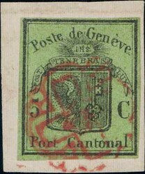 Genf 5c Grosser Adler, farbfrisch, sehr gut gerandet, leicht und ...