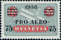 1938, 75/50c Pro Aero, minimste Falzspur, ungebraucht eine sehr ...