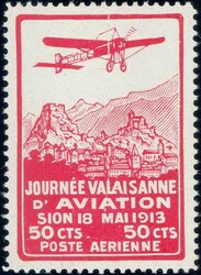 1913, Vorläufer Sion, Kreidepapier, postfrisch, Plattenfehler: ...