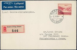 1946, TWA-Erstflüge Genf-Boston und Genf-Philadelphia, 2 saubere ...