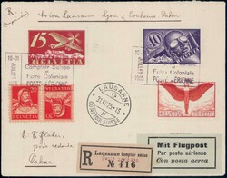 Flugpost, interssante Zusammenstellung von 14 Belegen auf 7 ...