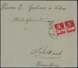 1921, 10c rot (Type II), 2 Werte auf Umschlag (links minim gekürzt) ...