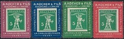 Kochermarken 1909, 5c grün, komplette Serie (4), 400.-Automatically ...