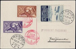 1913, Vorläufer Herisau auf Zeppelinkarte von 1929, philatelistische ...