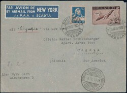 Schweiz 1933, Brief mit "Olympic" via New York nach ...