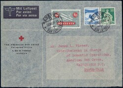 1939, Bedarfs-Lufpostbrief vo Roten Kreuz von Genf nach ...