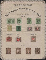 Kantonalmarken (Fälschungen), Blatt mit allen FACSIMILE-Ausgaben ...