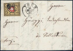 1851, Type 14 A2/LO, farbfrisch, vollrandig auf sauberem Brieflein ...