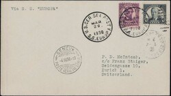 USA 29.3.1930, "SS Europa", Brief via Paris + Genève nach Zürich, ...