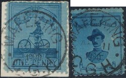Südafrika / Mafeking 1900, 1d hellblau auf Briefstück + 3d hellblau ...