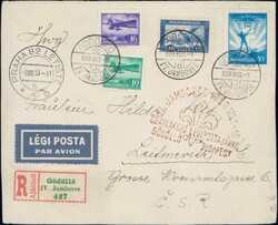 Pfadfinder: Ungarn Jamboree 1933, sauberer R-Brief mit braunem ...