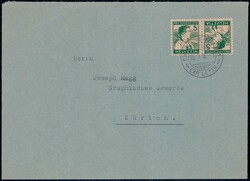 5+5c Pro Juventute auf Brief von CHAUX-DE-FONDS nach Zürich, 2500.-