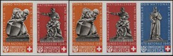 1940, Paare (3) + 3er-Streifen (2) aus dem Bundesfeierblock (2), 425 ...