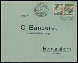 5+5c Pro Juventute auf Umschlag von Romanshorn, Attest Trüssel, 2500 ...