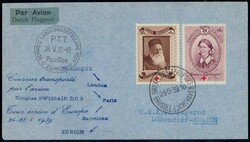 1939, Swissair Europaflug West, Brief Brüssel-Zürich, SLH 500 ...
