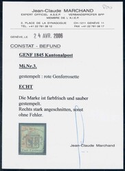 Kantonalmarken, 3 Werte, dabei 2W, Kleiner Adler mit Befund + ...