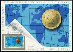 1954, 40c Fussball-WM, Maximumkarten End- und Eröffnungsspiel, 200 ...