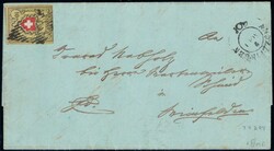 1853, Rayon II Type 4 D/RU, farbfrisch, vollrandig auf sauberem Brief ...