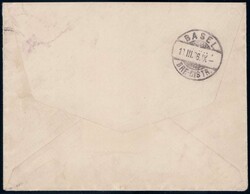 GENEVE 1896, 10c Ziffer auf Bahnpostbrieflein mit Sondervignette ...