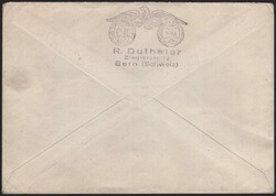 1936, Luftpostbrief von Bern nach N. Devon (England) mit Vignette und ...